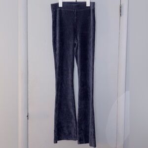 Aerie Blue Groove-On Soft Ribbed Velour High Waisted Flare Pants M Long